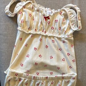 Adore Me Cream Dress with Red Floral Accents